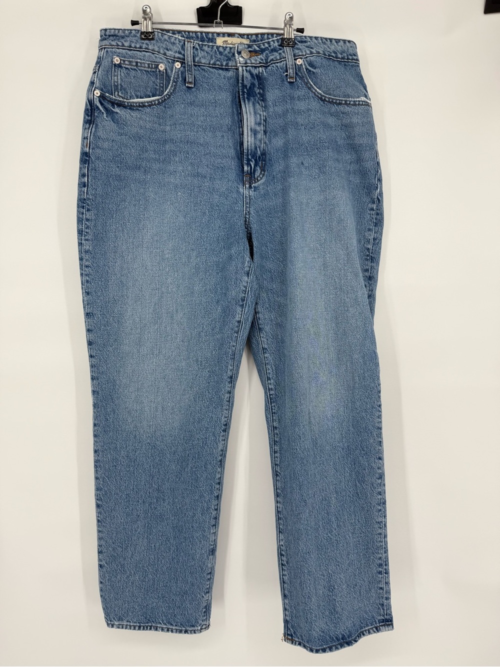 Madewell Curvy Perfect Vintage Straight Jeans 32 High Rise Relaxed Classic Denim